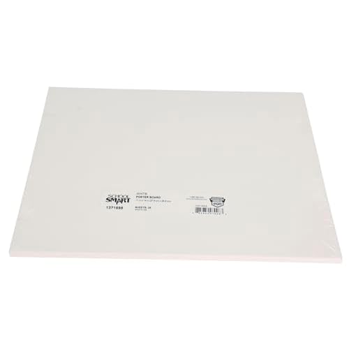 School Smart Poster Board Paper, White, 12 pt Thick, for Posters, Signs, Crafts, Displays, Classroom Projects, 11 x 14 Inches, 25 Pack