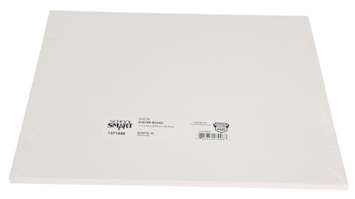 School Smart Poster Board White 11 x 14 Inches Pack of 25