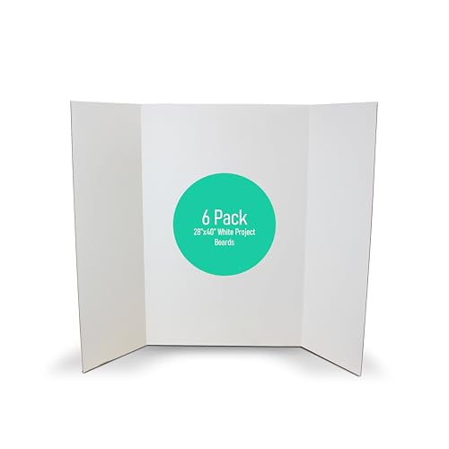 Flipside Products 28" x 40" White 1-Ply Project Boards, Great for Classrooms, Science Fairs, Office Presentations, Display for Pictures - 6 Pack