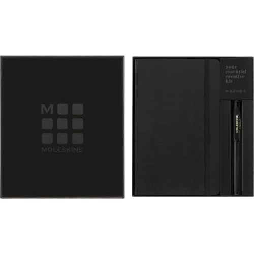 Moleskine Classic Notebook and Kaweco Roller Pen Bundle, Large, Ruled, Black, Hard Cover (5 x 8.25)