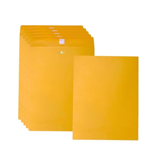 Creebe Yellow Clasp Envelopes 10x13 Pack of 20 - Manilla Mailing Envelopes with Gummed Seal