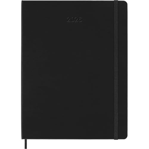 Moleskine PRO 12 Month 2026 Weekly Vertical Planner, Hard Cover, XL (7.5" x 9.75"), Black, 288 pages