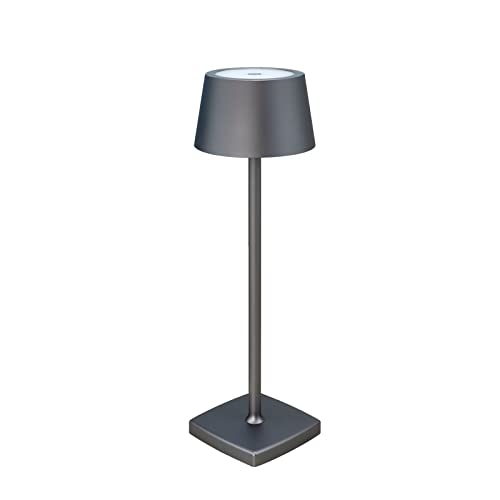 Rechargeable led Cordless Table Lamps, Aluminum, dimmable,Suitable for Indoor and Outdoor Lighting Grey
