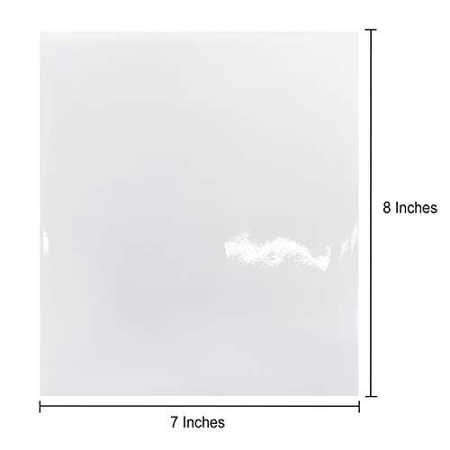 VHALE Glossy Clear Self-adhesive Overlay Laminating Sheet Contact Papers, 7 X 8 Inches, Single-sided, for Protect and Preserve Paper Art Craft Document Photo, 3.15 Mil, Pack of 100