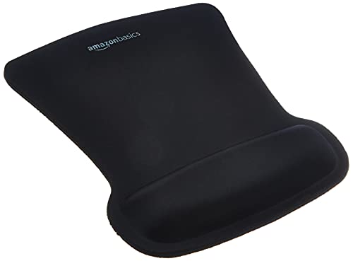 Amazon Basics Ergonomic Mouse Pad with Wrist Support - Gel Cushion, Non-Slip, 10.1 x 8.1 Inches - Single