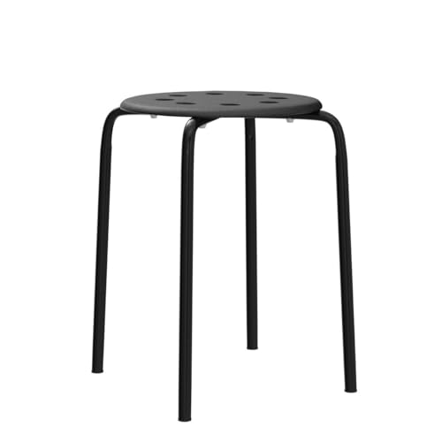 Yaheetech 17.3in Height Portable Plastic Stools Backless Round Top Kitchen Home, Garden & Living Pack of 5 Black