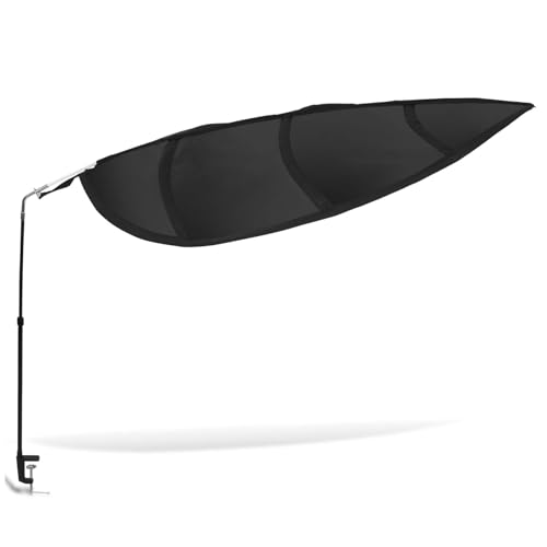 Black Leaf-Shaped Office Cubicle Shade - 55-inch Light Blocker & Privacy Screen