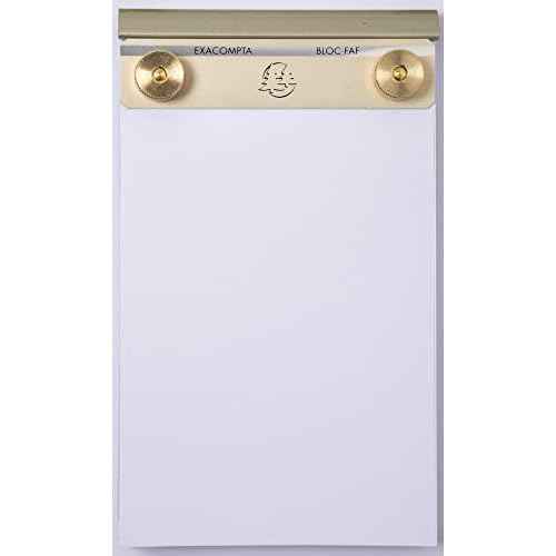 Exacompta - Ref 12113E - FAF Desk Pad No.3-185 x 115mm in Size, Refillable with Recharge Pads, Stable When Writing, Non-Slip Feet - Plain Paper, FSC-Certified, White