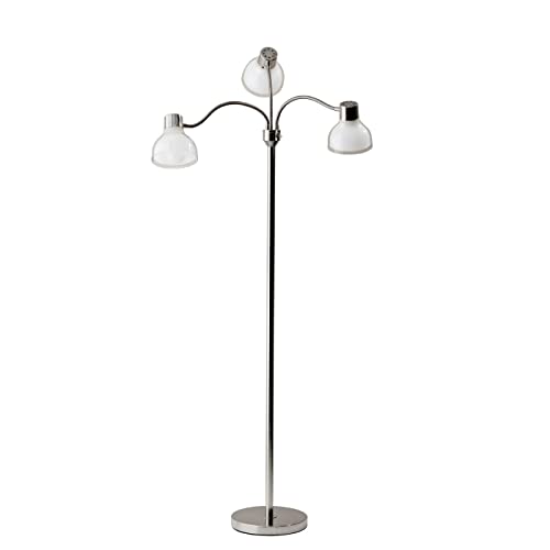 Adesso 3577-22 Vivian Floor Lamp, 60.25 in, 60W Type A Bulb (Not Included), Brushed Steel, 1