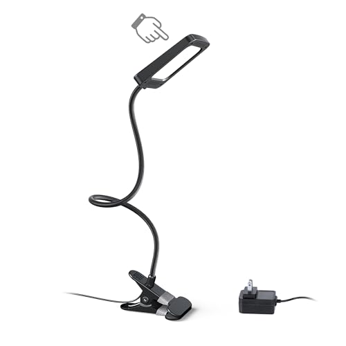 TROND LED Desk Lamp with Clamp, 1000LM Super Bright 3-Level Dimmable Desk Light 6000K Daylight, Extra-Long Flexible Gooseneck Clip on Light, Eye-Care Clamp Lamp for Painting, Workbench,Reading, Sewing