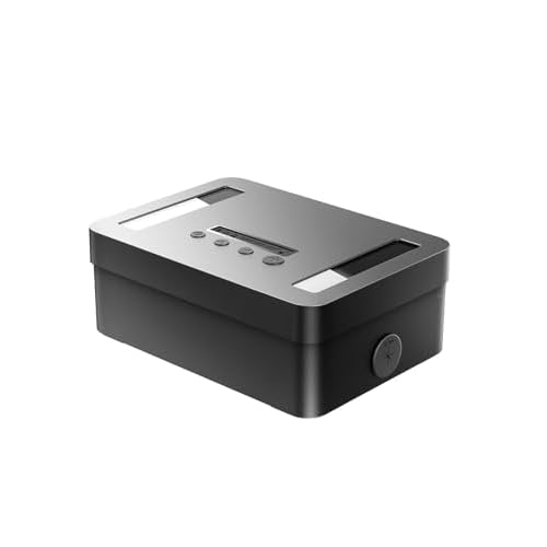 Metal Time Lock Box with Emergency Unlocking, Phone Timed Locked Box with Timer, Timed Locking Container, Audio Prompt, Self-Discipline Gift, 365 Days Max for Cellphone/Medication