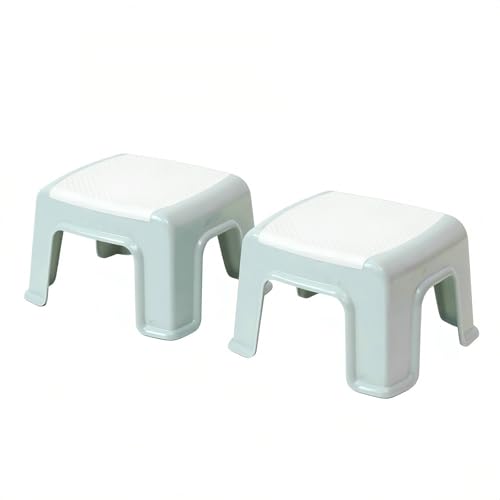 Small Plastic Step Stool - Heavy-Duty ABS Shower Stool, Anti-Slip Bath Stool |Compact Foot stools for Bathroom, Home, Kitchen, Garden£¬2-Pack
