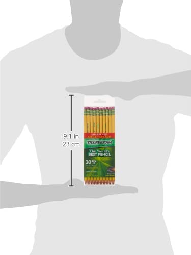 Ticonderoga Pre-Sharpened Wood-Cased #2 Pencils with Eraser - Pack of 12