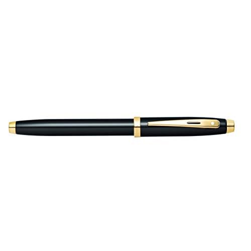 SHEAFFER 100 Black Lacquer Rollerball Pen with Gold-Tone Trim