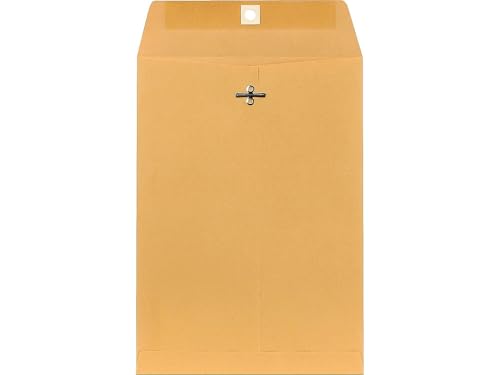 100 Pack Staples 7.5x10.5 Kraft Clasp Envelopes - Brown, Metal Clasp, Size #6
