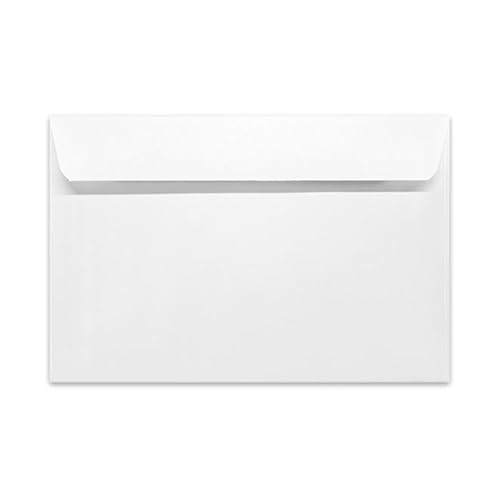 500 Cashier Depot - 6" x 9" Booklet Envelopes, 24 lb White Wove Paper, Gummed Flap, Open Side, 500 Count, Made in USA
