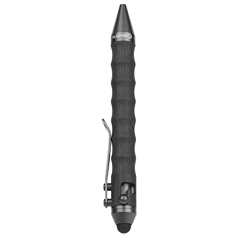 Cool Hand 4.5'' EDC Ballpoint Ink Refillable Bolt Action Tactical Pens Stylus for Touch Screen, Ergonomic Grip, Hold in Texture with Finger Grooves