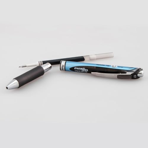 Pentel Energel 0.7 Refills - Needle Tip, Medium Point, 8 Pack of 4 Black and 4 Blue