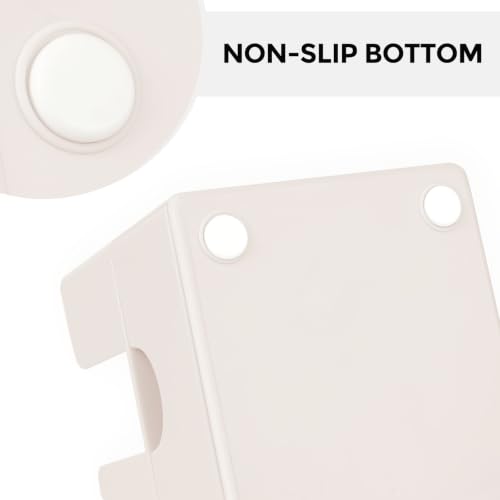 SKYDUE Beige Small Desk Organizer with Sticky Notes Holder, Pen Cup