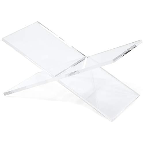 Red Co. Transparent Clear Acrylic Book Holder 2 Piece Reading Stand for Open and Closed Books, Magazines, Textbooks 6" x 11" x 6"