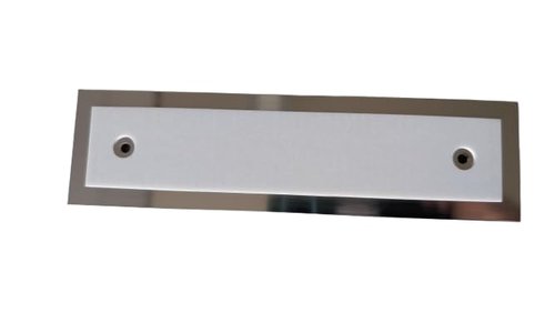 Wall or Door Nameplate Holder with Clear Plastic Inserts and Perforated Nameplate Inserts - Pack of 10 (Silver, 8" x 2")
