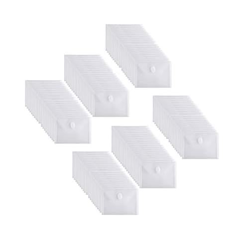 5x7 Small Plastic Envelopes Hook Loop Closure Receipt Storage Holder 120 Pack (clear-120 pack)