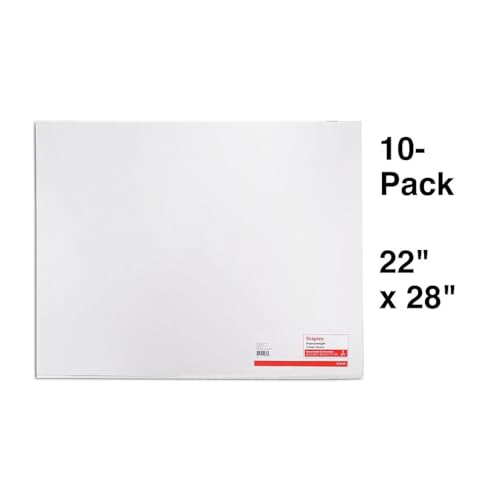 Staples 247403 Poster Boards 10-Pack White 22-Inch x 28-Inch (MMK04500S)