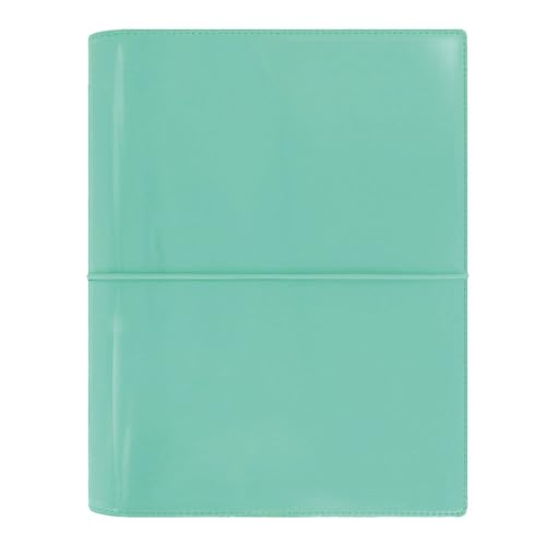 Filofax Domino Patent Organizer, A5 Size, Turquoise - High-Gloss, Contemporary, Six Rings, Week-to-View Calendar Diary, Multilingual, 2025 (C022515-25)