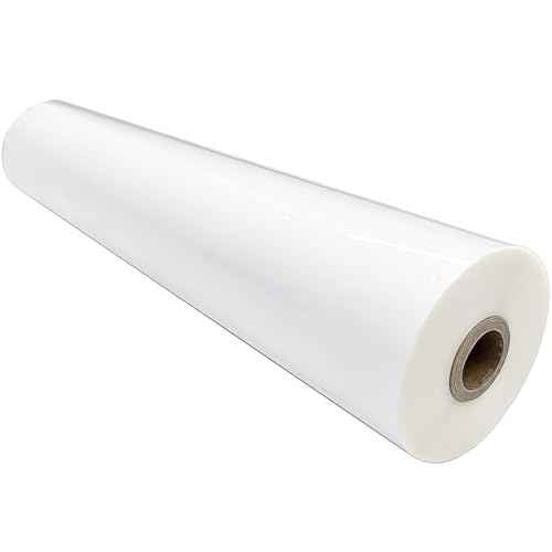 17.3 in x 656 ft Glossy Thermal Laminating Film, 1" Poly-in Core for Hot Roll Laminating Machine 28 mic Thickness