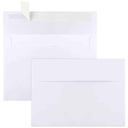 50 Packs 5x7 Envelopes, White A7 5x7 Envelopes for Invitations, Printable, Self Seal for Weddings, Photos, Postcards, Greeting Cards, Mailing
