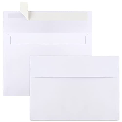 Joyberg White A7 (5.25x7.25in) Self-Seal Envelopes for Invitations & Mailing, 50 Pack