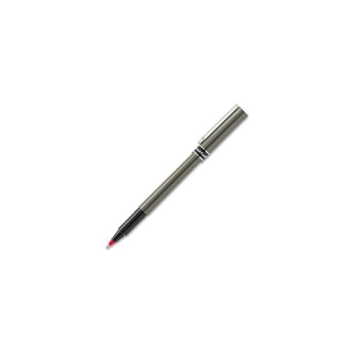 Uniball Deluxe, Red Rollerball Pens - 0.5mm Micro Point, Pack of 12