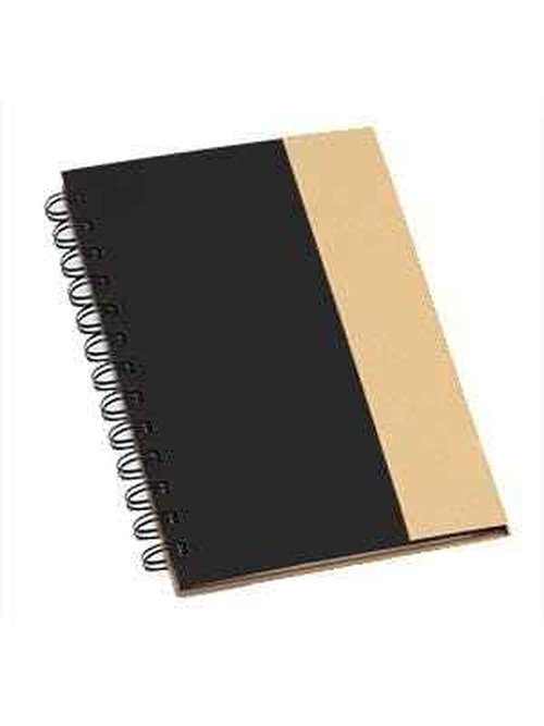 DISCOUNT PROMOS Eco Friendly Spiral Notebooks with Pens Set of 10, Bulk Pack - Perfect for School, Office, Home - Black