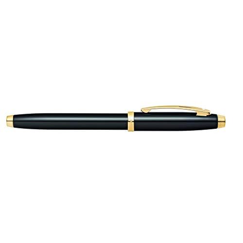 SHEAFFER 100 Black Lacquer Rollerball Pen with Gold-Tone Trim