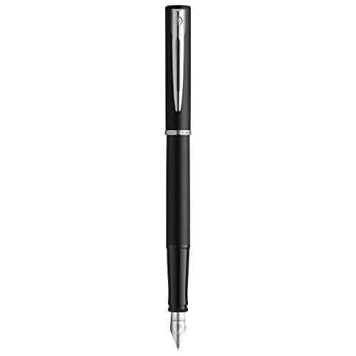 Waterman Graduate Allure Fountain Pen, Black Lacquer, Fine Nib, Blue Ink, Gift Box