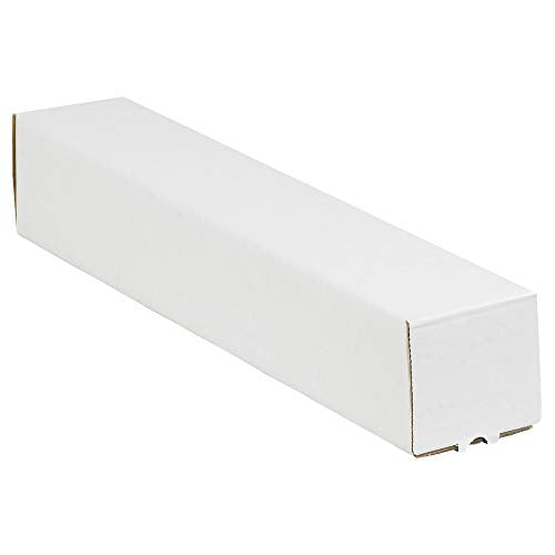 Partners Brand White Square Mailing Tubes 3" x 25" - Pack of 25
