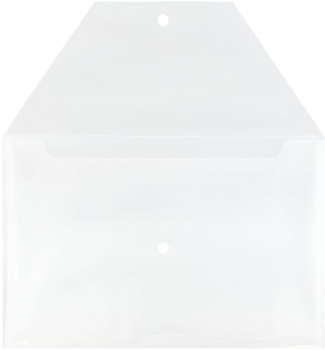 Legal Size Clear Plastic Envelopes with Snap Closure - 3 Pack