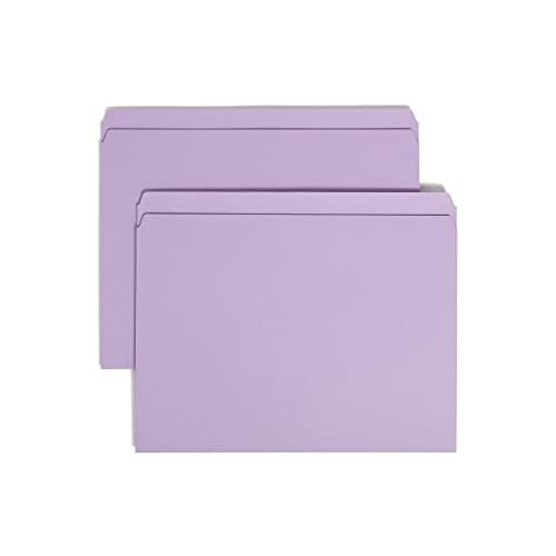 Smead File Folder, Straight-Cut Tab, Letter Size, Lavender, 100 per Box (10940)