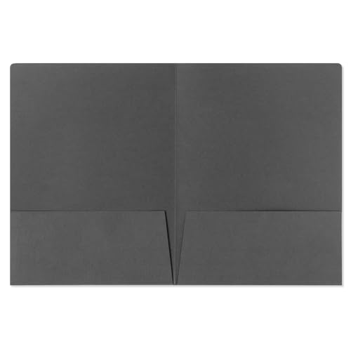 50 Pack, Tax Return Folders with Pockets, Grey Linen, Gold Foil