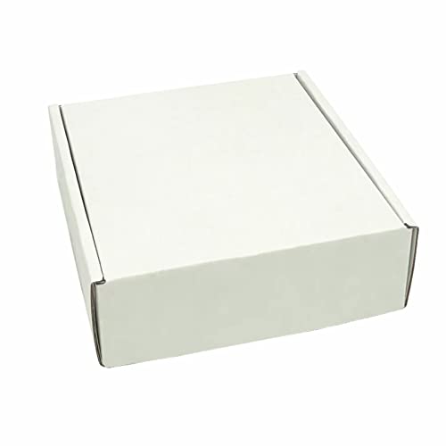 White Cardboard Shipping Box Mailers 10 x 10 x 4 Inch Corrugated Packaging Storage Boxes 24 Pack (Inside Size: 9.3 x 9.8 x 3.8)