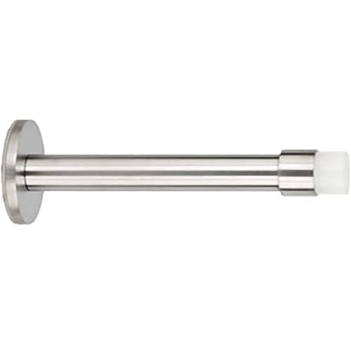 Adhesive Door Stop for Wall Mounting | Length: 3,5" | Stainless Steel | White Rubber | Anti Shock Absorber | 040128ADAM | EVI Hardware