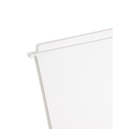 Smead FasTab Hanging File Folder, Straight-Cut Built-in Tab, Letter Size, White, 20 per Box, (64102)