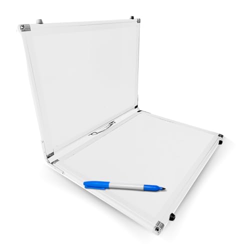 Large Dry Erase Magnetic Whiteboard, Four-Sided 15.5¡± x 11.5¡± x 1.25¡± Dry Erase Portable White Board with Handle for Memos Note-Taking School Work
