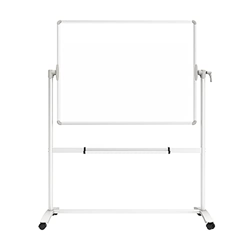 VIZ-PRO Double-Sided Magnetic Mobile Whiteboard, 48 x 36 Inches