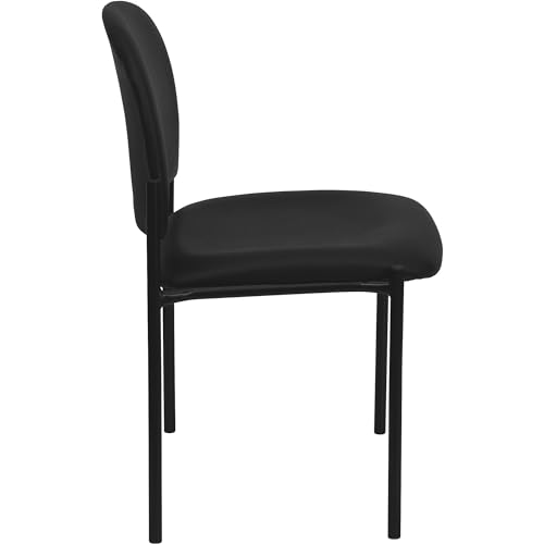 Flash Furniture Tania Comfort Vinyl Stackable Reception Chair - Black