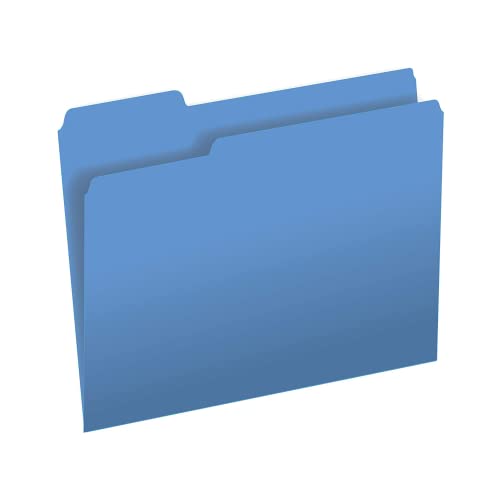 The File King 1/3 Cut Blue File Folders Letter Size - 100 Pack | Colored Manilla Folders 8.5 x 11 | USA Made | Assorted 3 Tab Manila File Folder | Heavy Duty Office Supplies