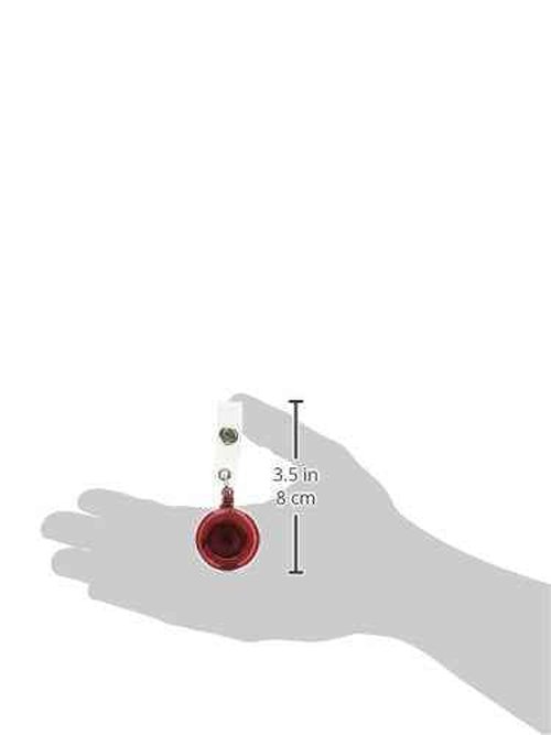 Advantus 75471 Translucent Retractable ID Card Reel, 34-Inch Extension, Red, 12/Pack