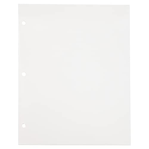 JAM PAPER Laminated Two Pocket Glossy 3 Hole Punch School Folders - Letter Size - High Gloss White - Bulk 25/Pack