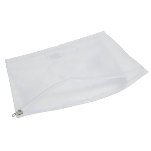 School Smart Zippered Ring Binder Pouches, 7 x 10 Inches, Clear and White Vinyl, Pack of 24