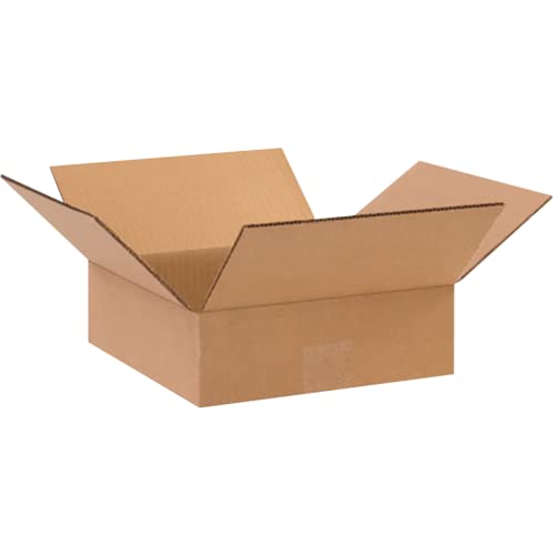 AVIDITI Shipping Boxes Flat 10"L x 10"W x 3"H, 25-Pack | Corrugated Cardboard Box for Moving, Mailing, Packing and Storage 10x10x3